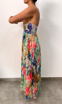Womens | Inv Poly Chiffone Long Dress | Green Floral