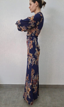 Hemant And Nandita | Inv Viscose Long Dress | Blue