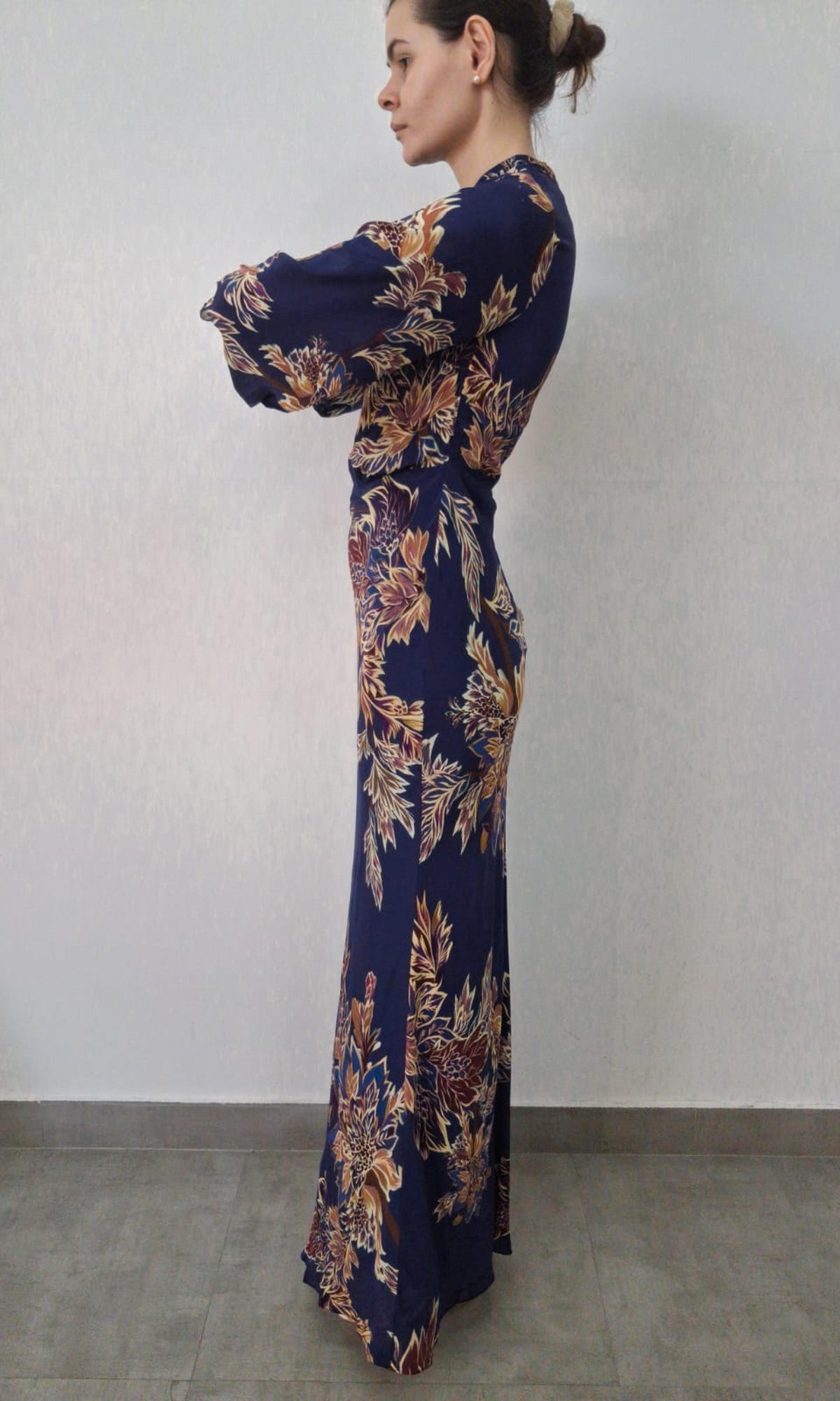Hemant And Nandita | Inv Viscose Long Dress | Blue