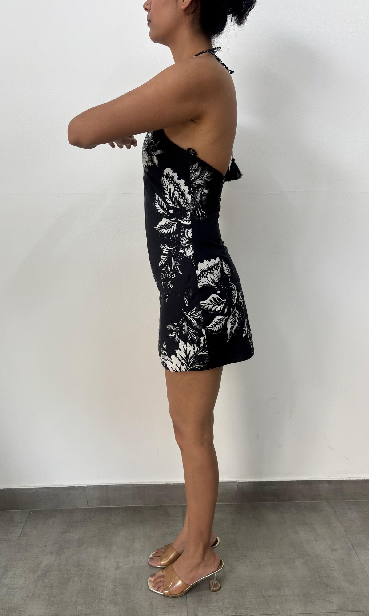 Womens | Inv Cotton Poplin Mini Dress | Black Floral
