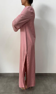 Hemant And Nandita | Inv Linen Cotton Long Kaftan | Pink