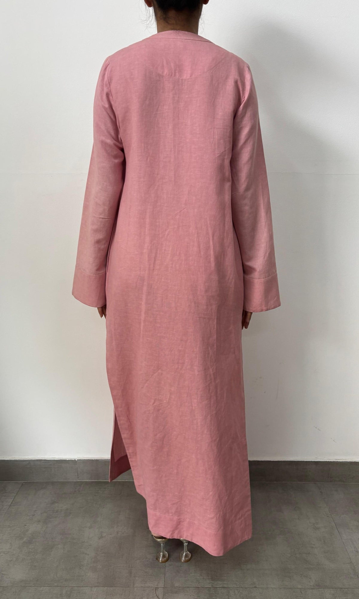 Hemant And Nandita | Inv Linen Cotton Long Kaftan | Pink