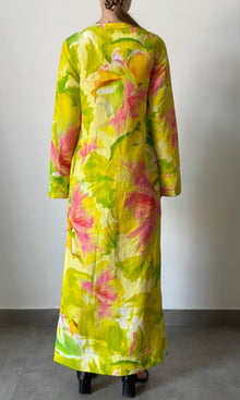 Womens | Inv Linen Cotton Long Dress | Yellow