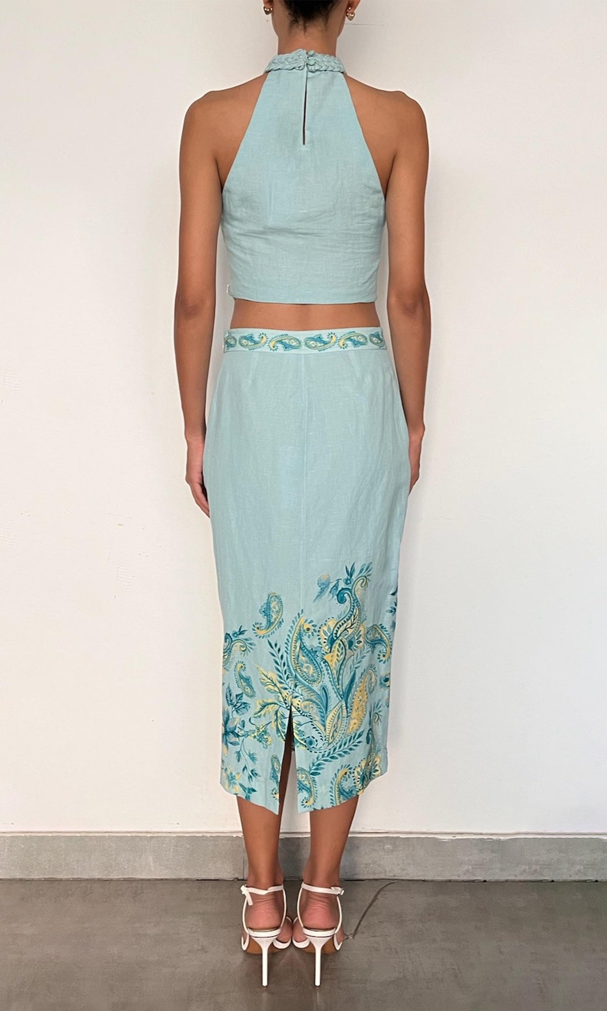 Womens | Inv Linen Cotton Top | Turquoise Multi
