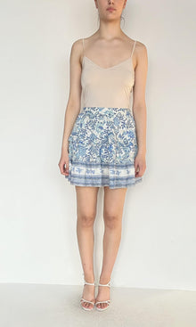 Womens | Inv Cotton Jacquard Skirt | Blue/White