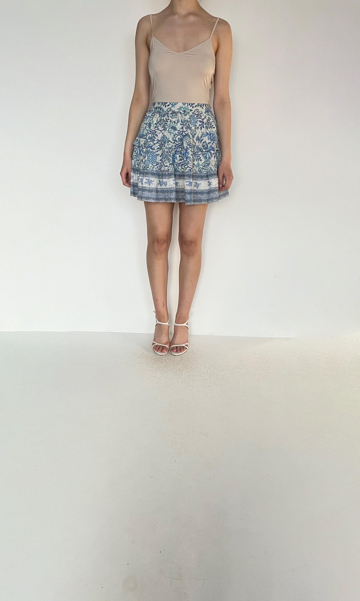 Womens | Inv Cotton Jacquard Skirt | Blue/White
