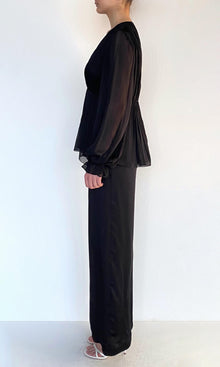 Womens | Johi Viscose Satin Straight Pants | Solid Black