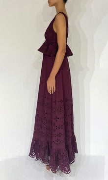 Hemant And Nandita | Mahi Poplin Long Dress | Burgundy