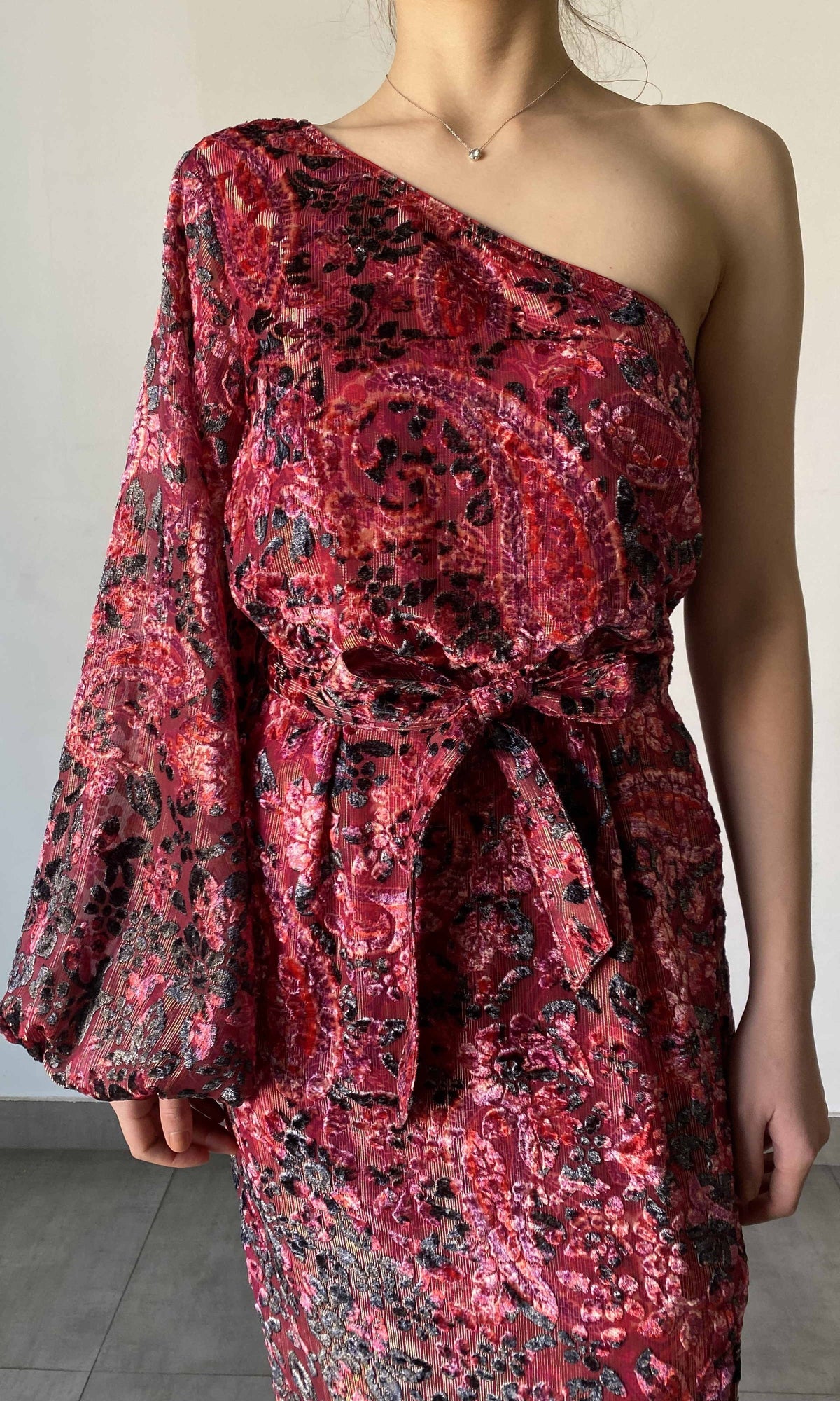 Hemant And Nandita | Mehr Viscose Nylon/Polyester Long Dress | Black/Maroon