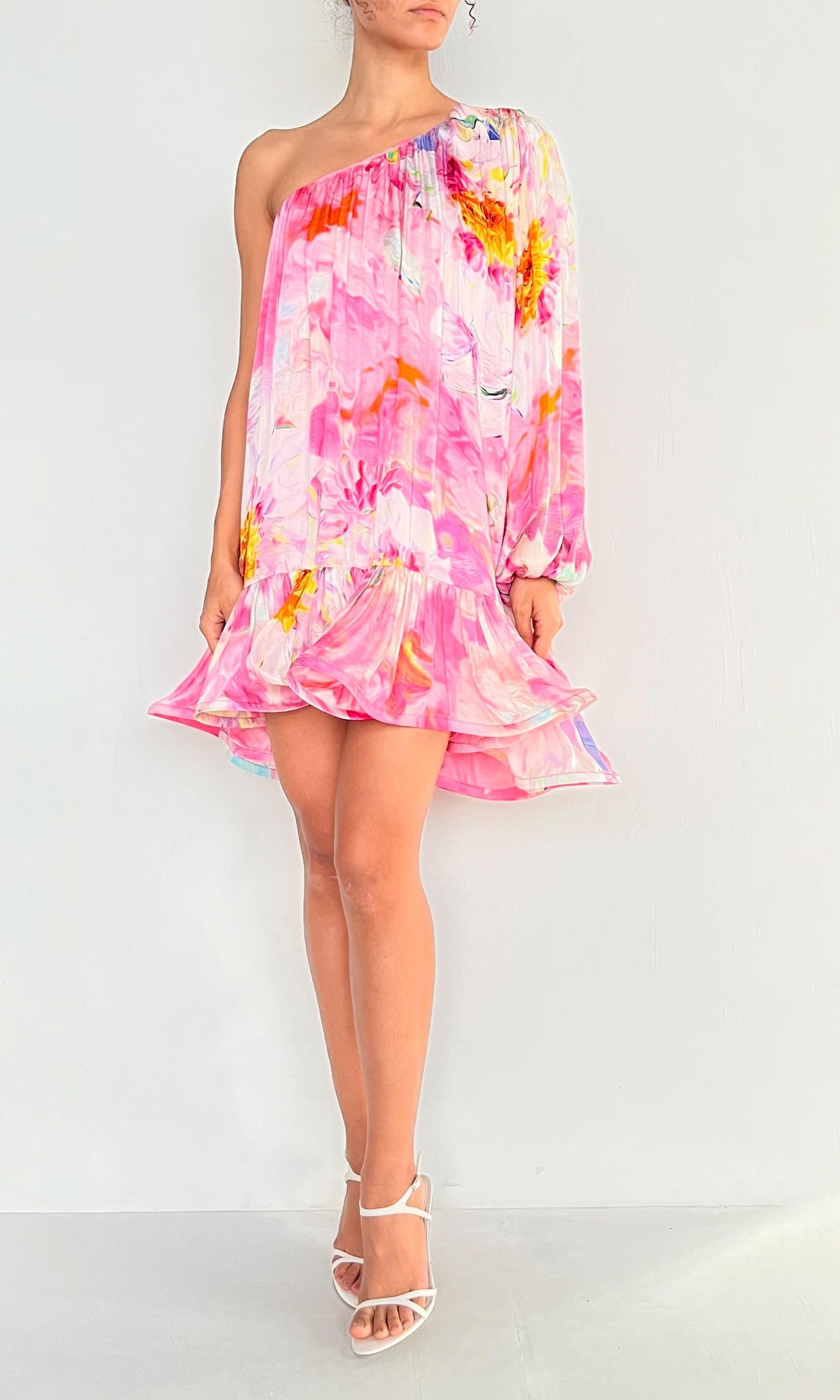 Womens | Mina Viscose Short Dress | Pink