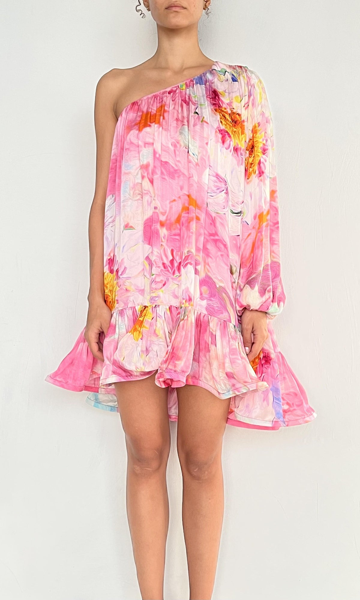 Womens | Mina Viscose Short Dress | Pink