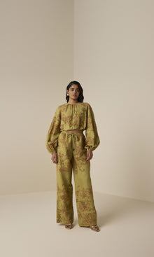 Womens | Sakhi Linen Cotton Pull On Pants | Olive
