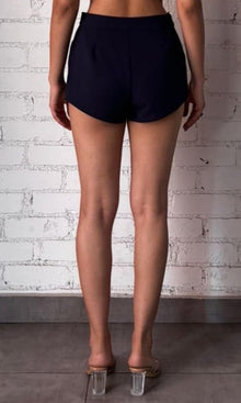 Womens | Tiya Polyester Crepe Lycra Shorts | Blue
