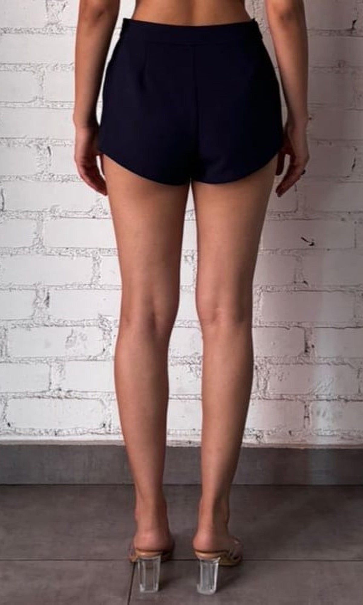 Womens | Tiya Polyester Crepe Lycra Shorts | Blue