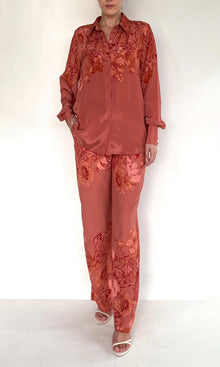 Womens | Vine Viscose Heavy Crepe Straight Pants | Coral