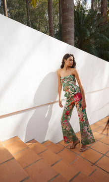 Womens | Zaria Cotton Linen Jumpsuit | Green