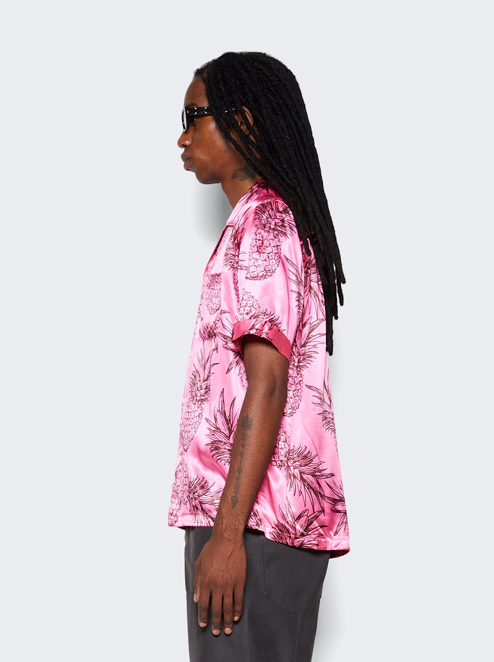 Men | Shangri La | Pineapple Print Hawaiian Shirt | Pink