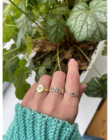 Heart Signet Diamond Ring | 14K Yellow Gold