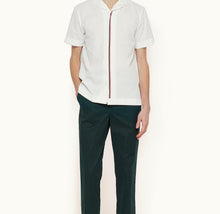 Hibbert Capri Collar Stripe Placket Short-Sleeve Shirt | Cloud