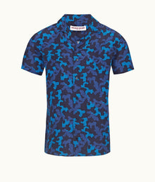 Hibbert Linen Current Capri Collar Shirt | Dark Sapphire