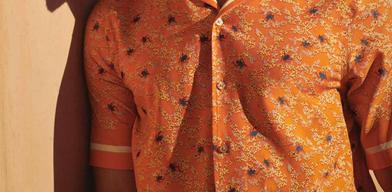 Hibbert Wonder Full Print Classic Fit Capri Collar Shirt | Havana Sun