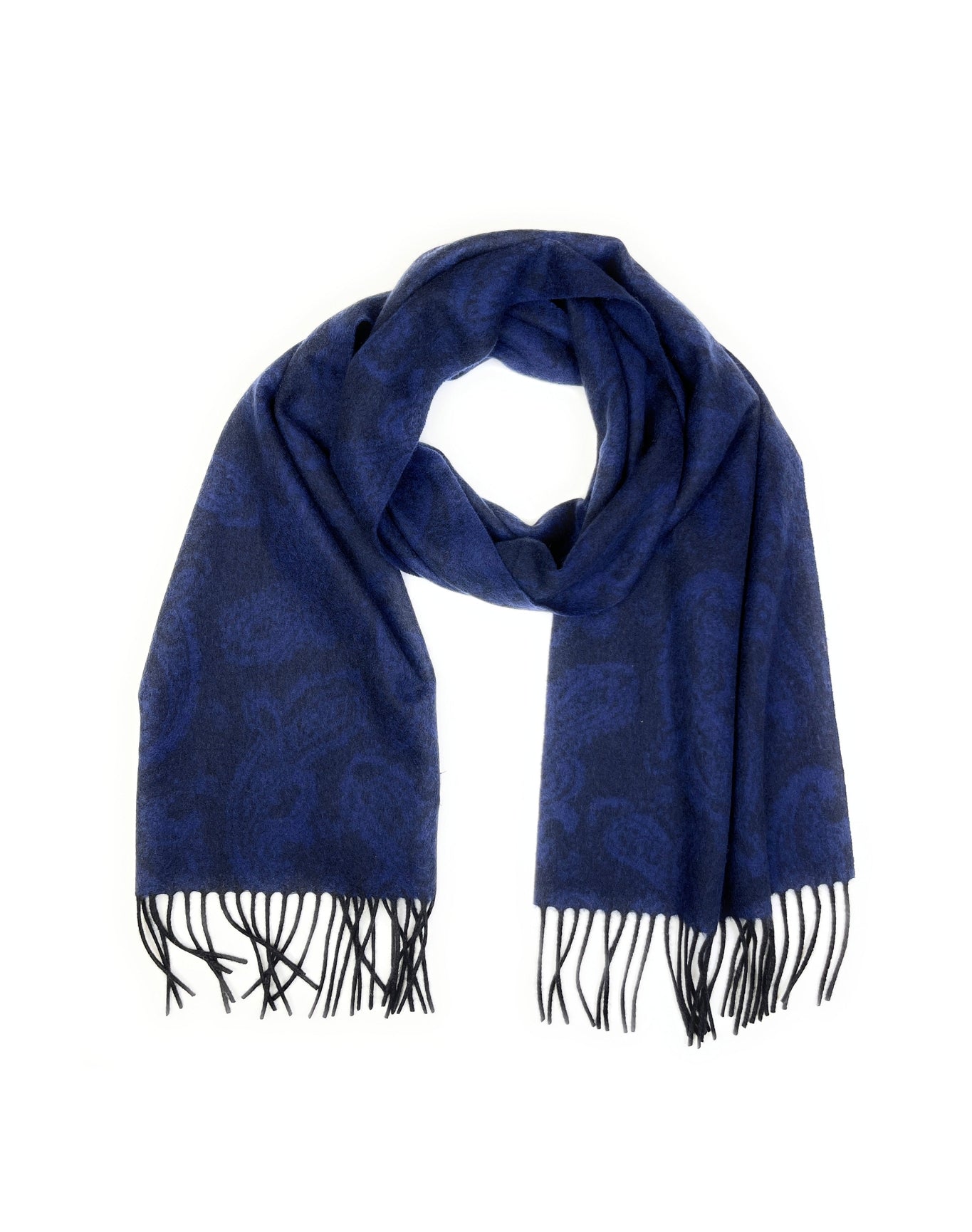 Hickey Freeman | Men | Cashmere Pasiley Jaquard Scarf | Black/Navy