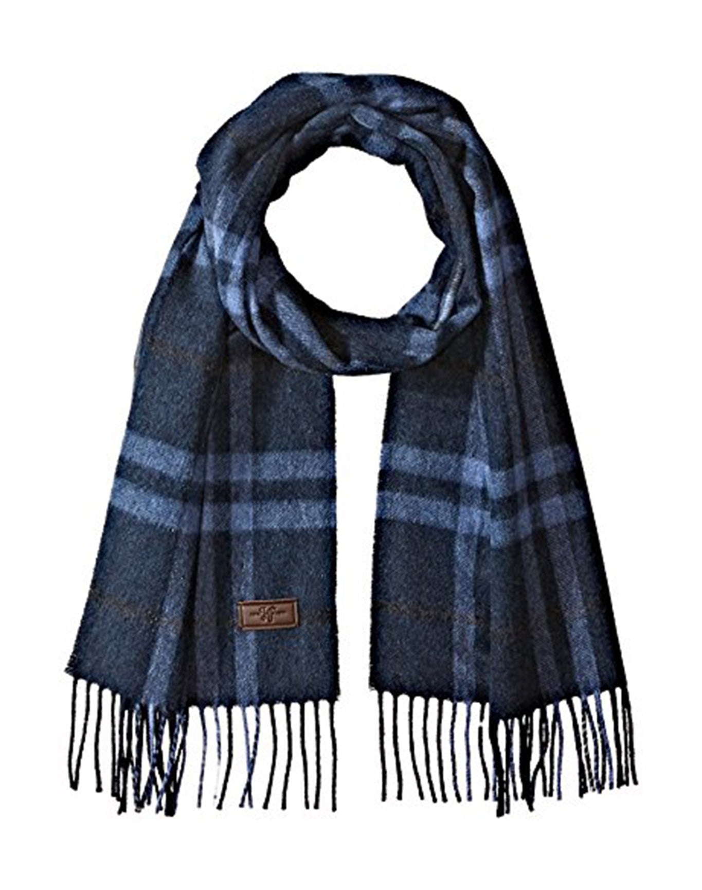 Hickey Freeman | Men | Cashmere Track Plaid Scarf | Navy