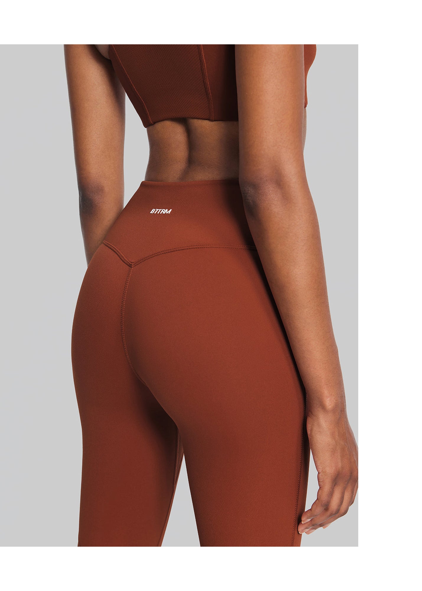 High-Waisted Impact Mesh Leggings | Rust Brown