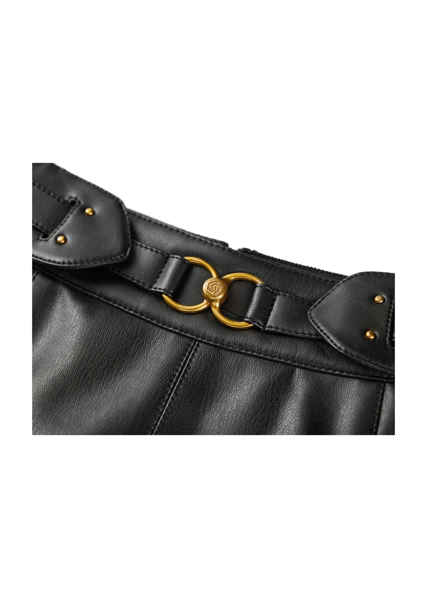 High-Waisted Leather Skirt | Black