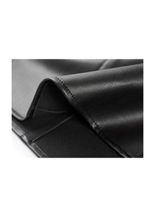 High-Waisted Leather Skirt | Black