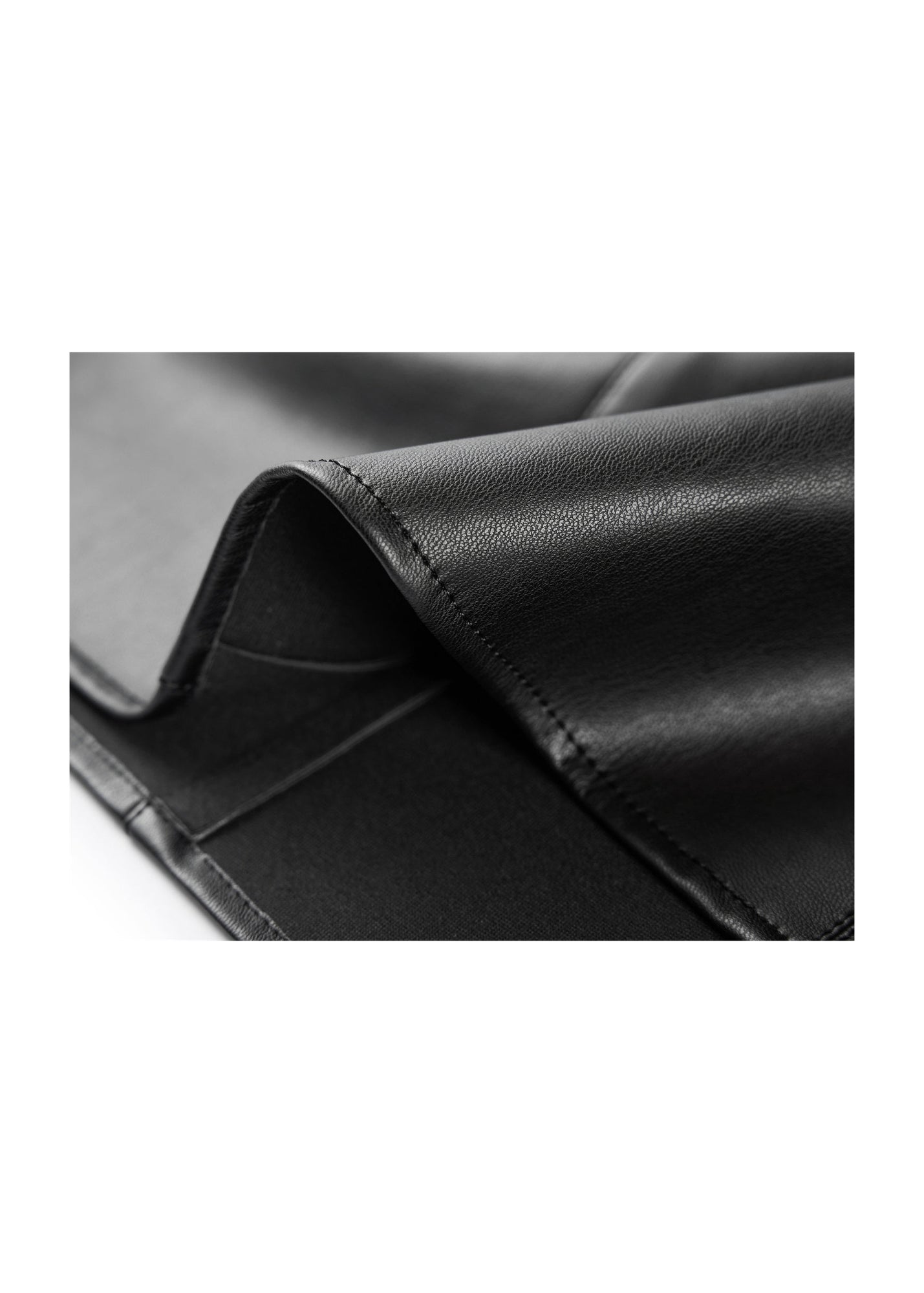 High-Waisted Leather Skirt | Black