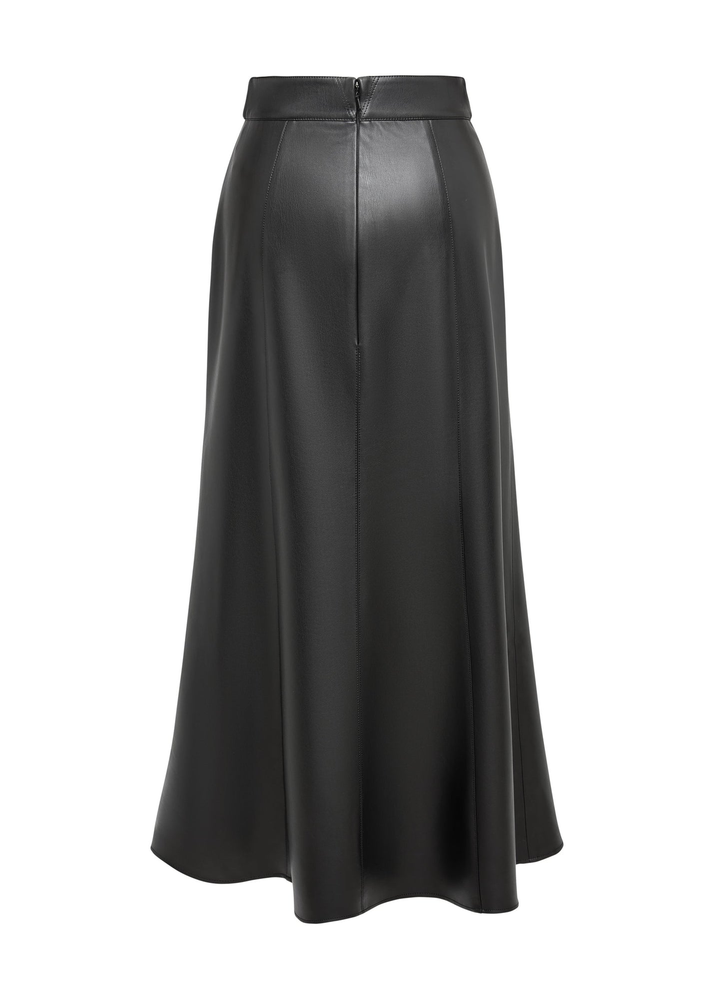 High-Waisted Leather Skirt | Black
