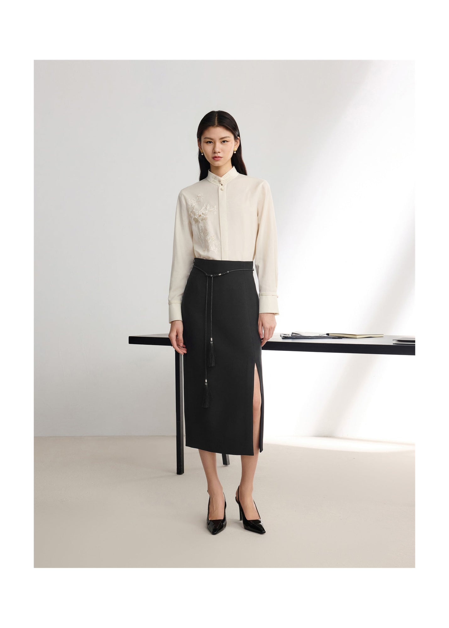 High-Waisted Maxi Skirt | Black