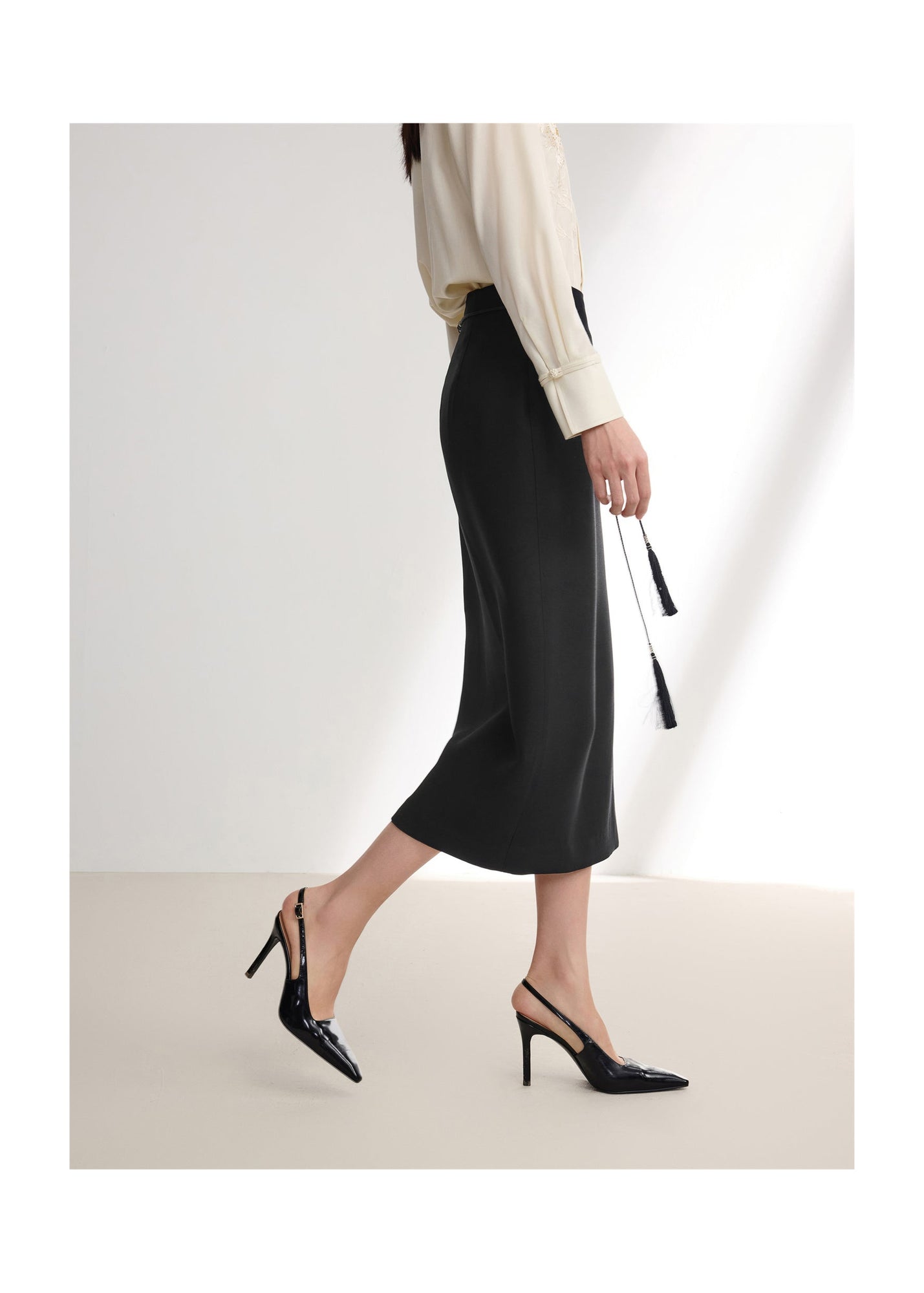 High-Waisted Maxi Skirt | Black