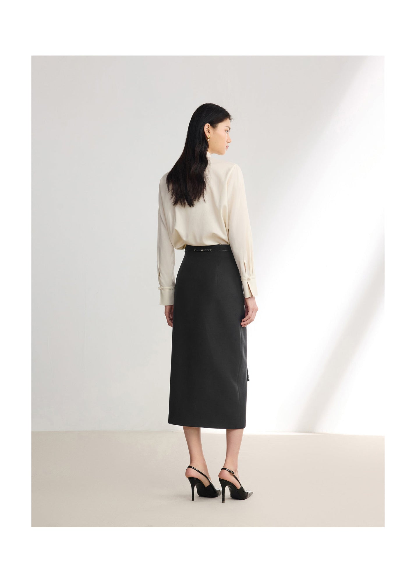 High-Waisted Maxi Skirt | Black