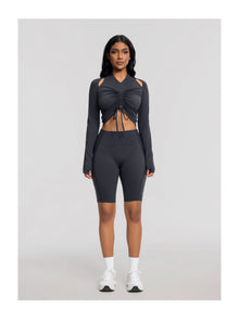 High-Waisted Performance Biker Shorts | Charcoal