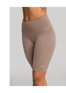 High-Waisted Performance Biker Shorts | Cocoa