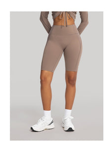 High-Waisted Performance Biker Shorts | Cocoa