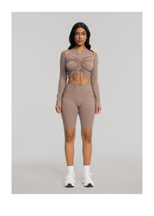 High-Waisted Performance Biker Shorts | Cocoa