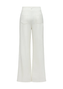 High-Waisted Wide-Leg Trouser | White