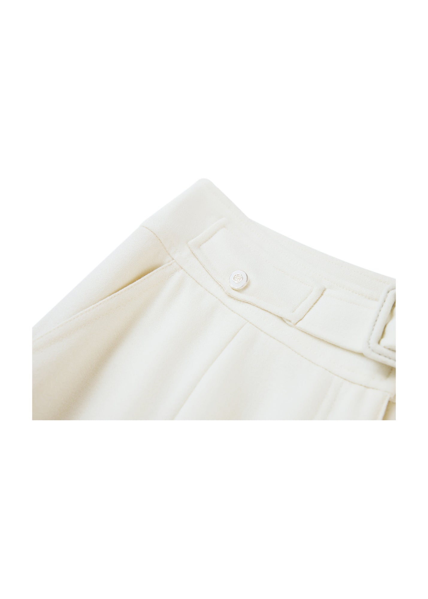 High-Waisted Wide-Leg Trouser | White