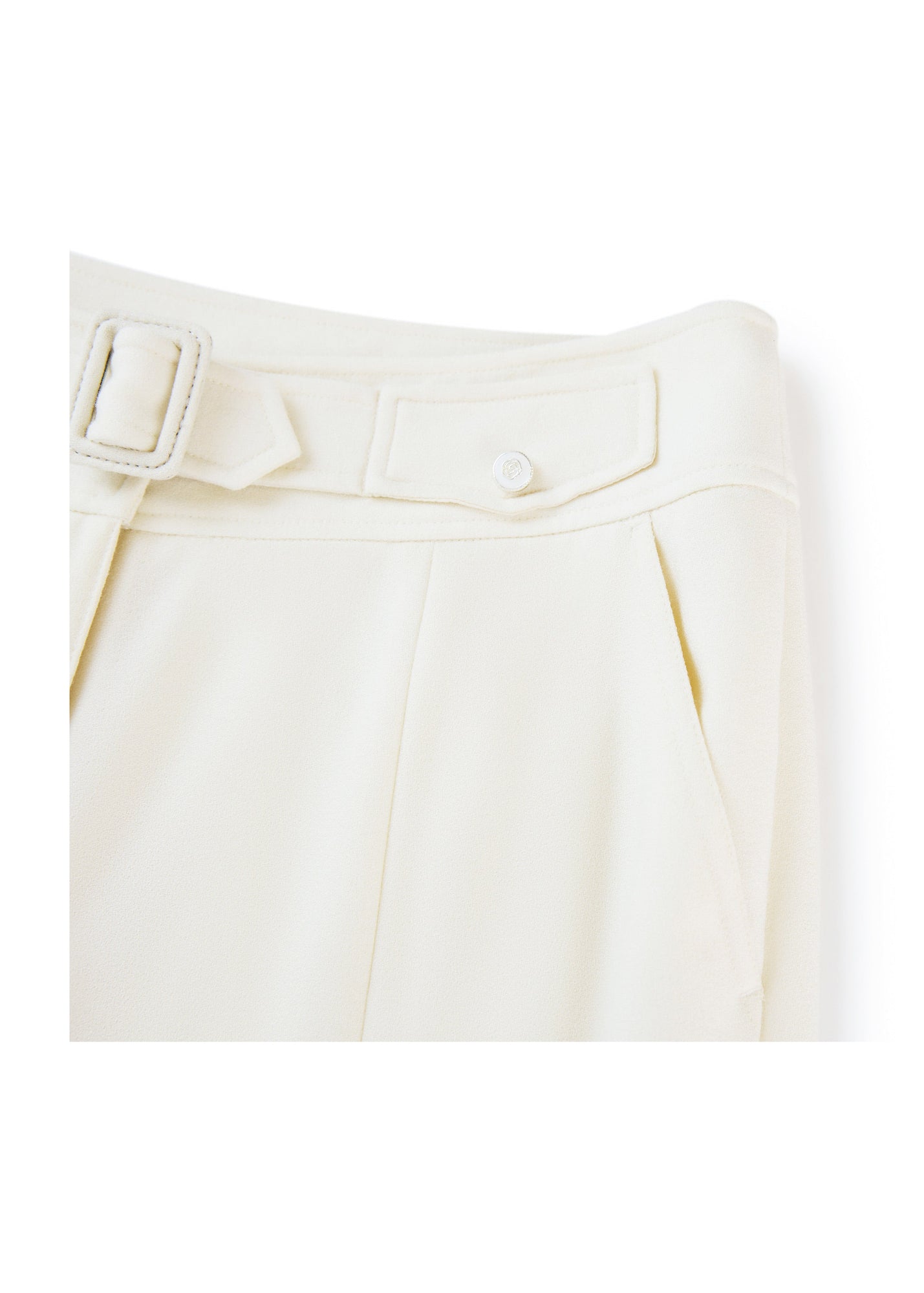 High-Waisted Wide-Leg Trouser | White