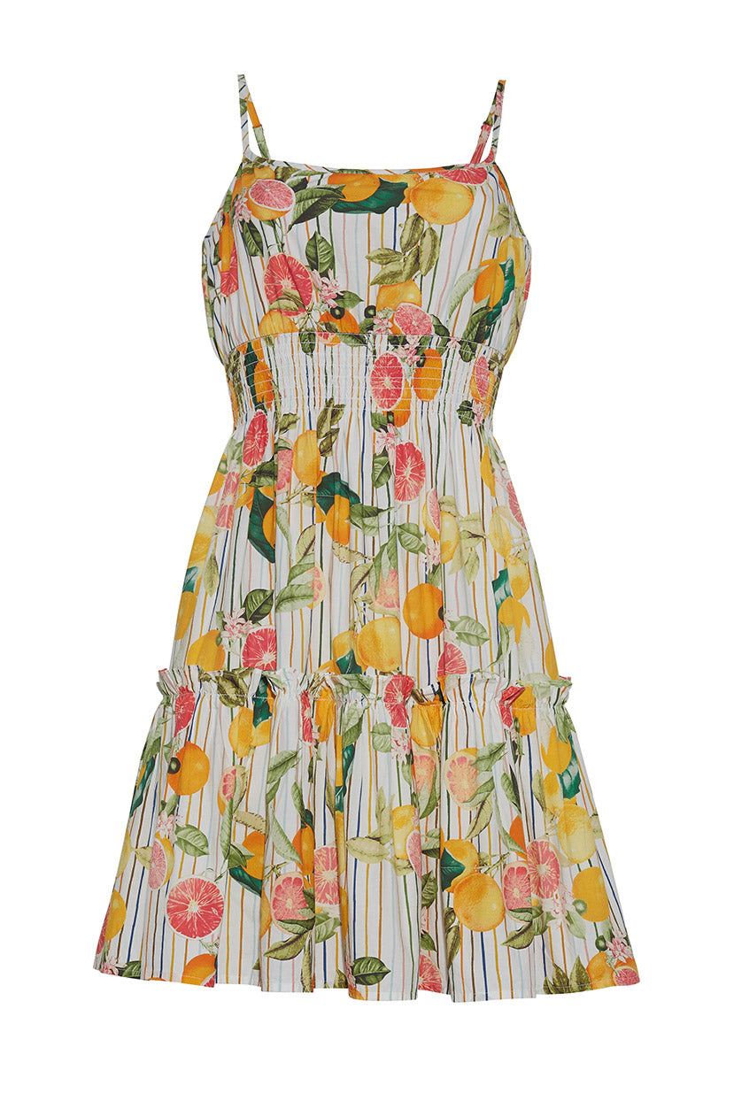 Cara Cara x House of Harris, Charlotte Dress | Stripe Ivory Multi