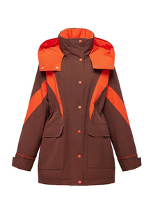Hooded Jacket | Orange/Brown