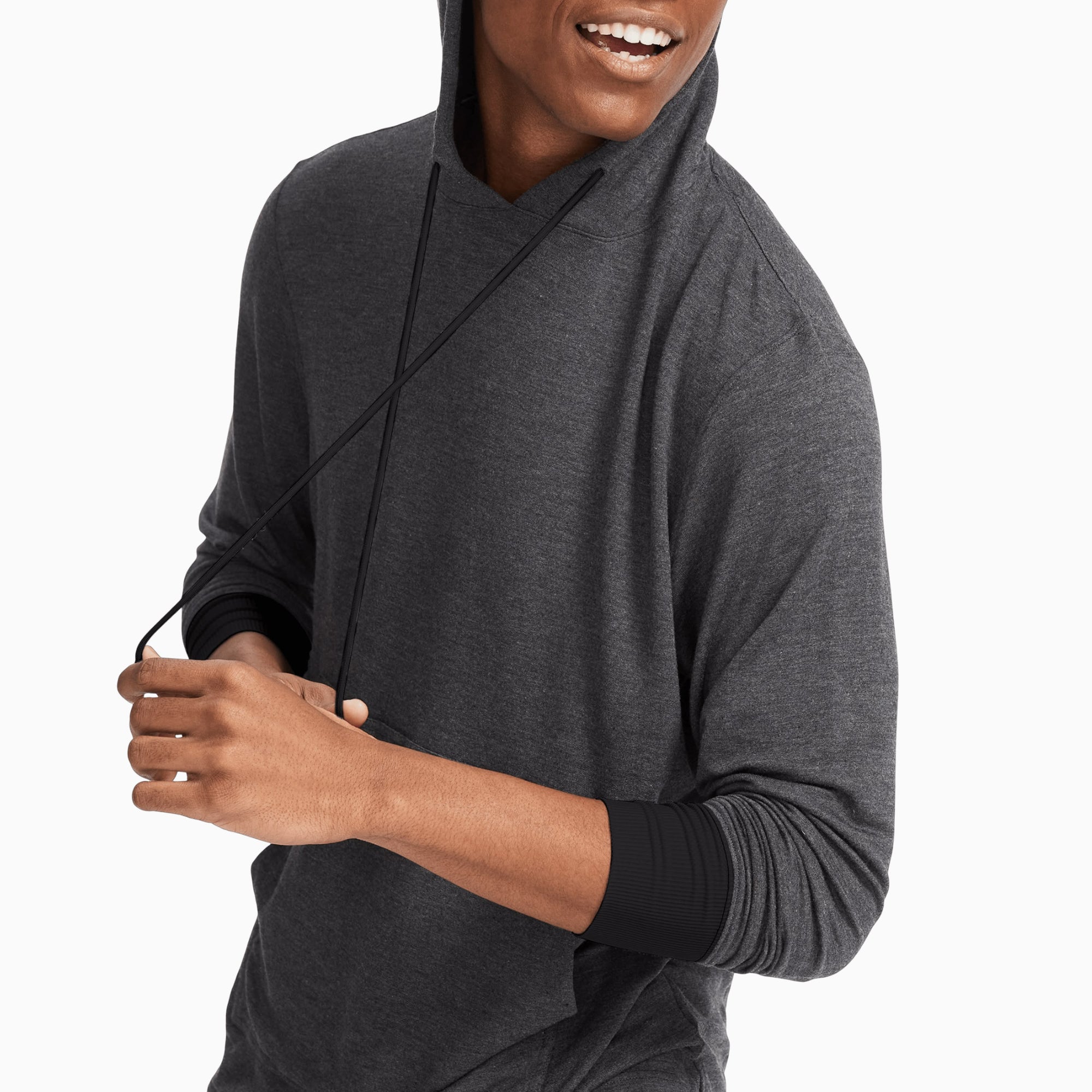 Modal French Terry House Hoodie | Gray/Black