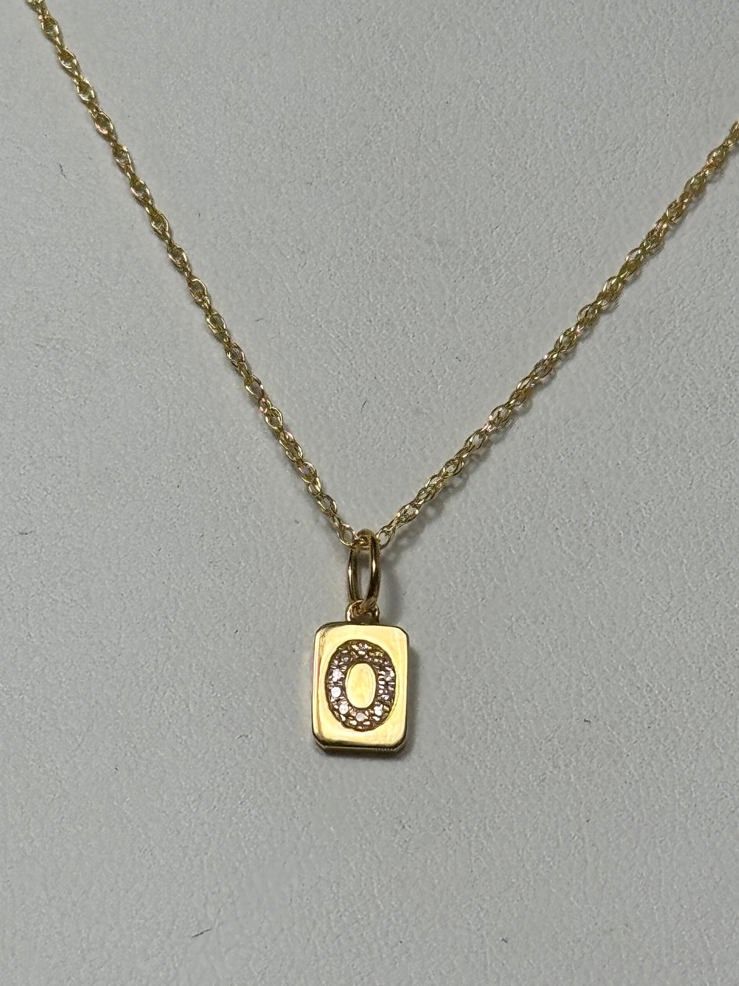 Spell It Out Diamond Initial Dog Tag Necklace | 14K Yellow Gold