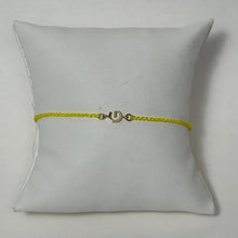 Initial Friendship Bracelet | 10K Yellow Gold | Yellow Adjustable Cord