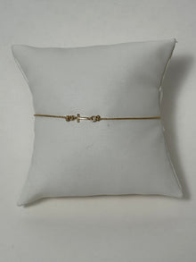 Initial Friendship Bracelet, Gold | 10K Yellow Gold | Gold Adjustable Cord