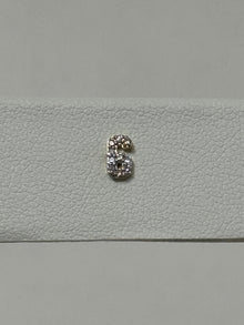 Pave Number Stud | 14K Yellow Gold | 0.03 CTW White Diamond