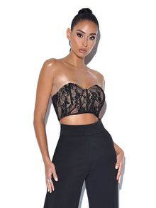 New Romantics Lace Corset Top | Black